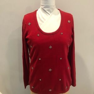 Tommy Hilfiger embellished red sweater holiday or valentines